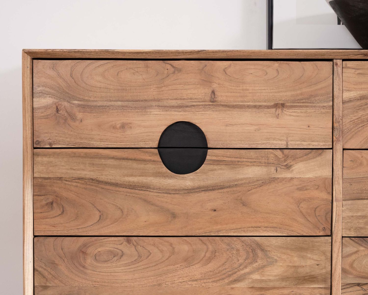 Cassettone retrò a 8 cassetti "Spot" in acacia naturale