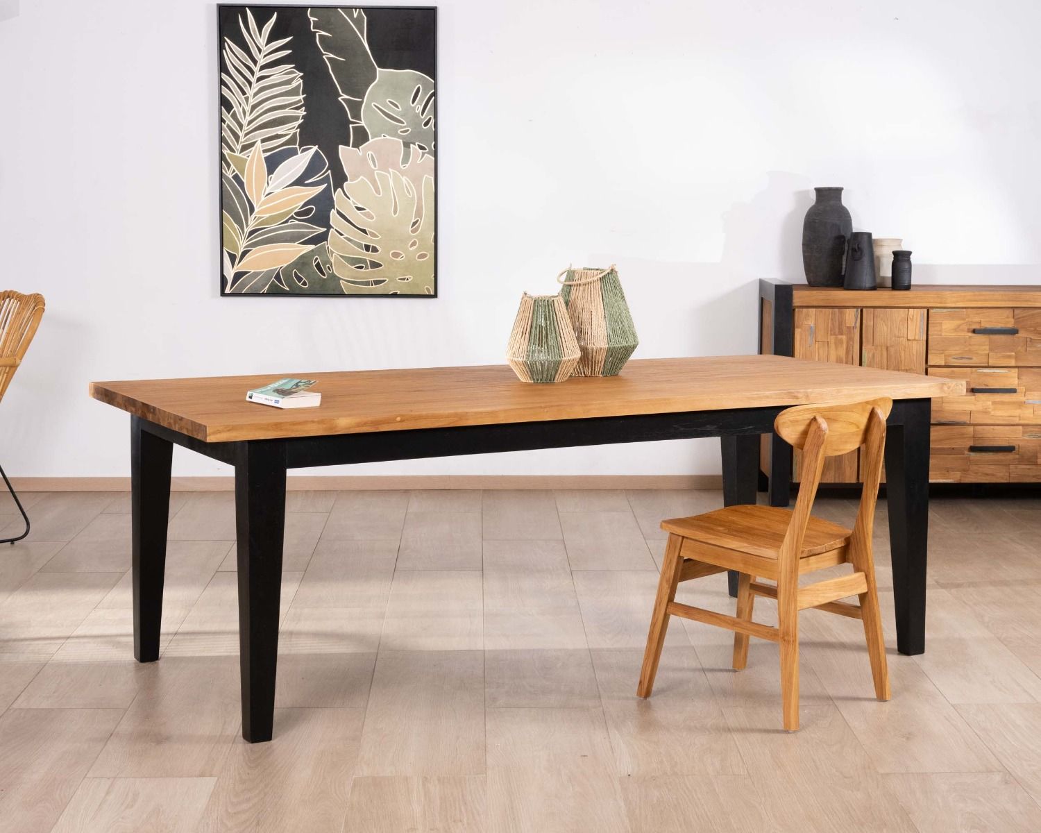 Tavolo da pranzo rettangolare in teak massiccio "Clarke" 180 cm