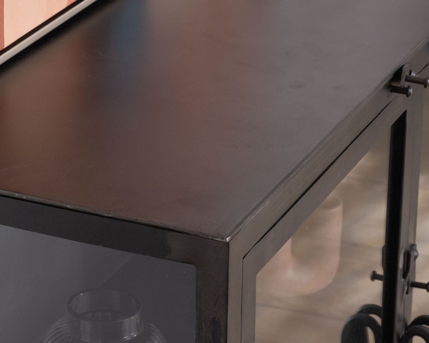 Credenza in metallo smaltato "Black Cook" a 4 ante