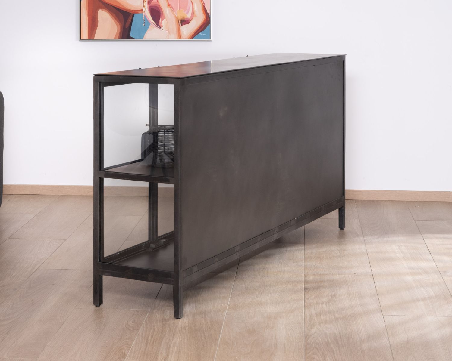 Credenza in metallo smaltato "Black Cook" a 4 ante