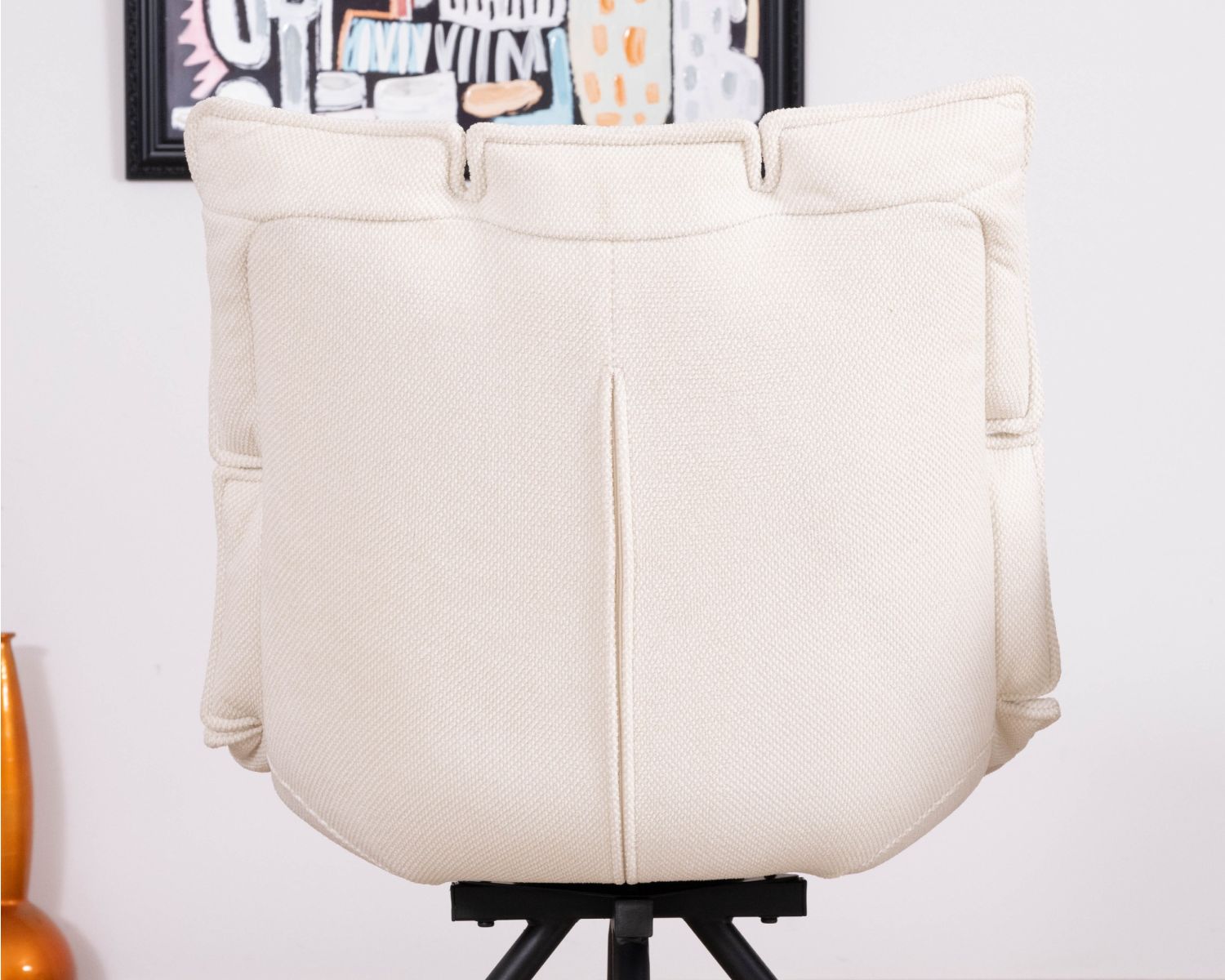 Set di 2 sedie girevoli a 360° di design "Cassidy" con rivestimento in tessuto bianco sporco