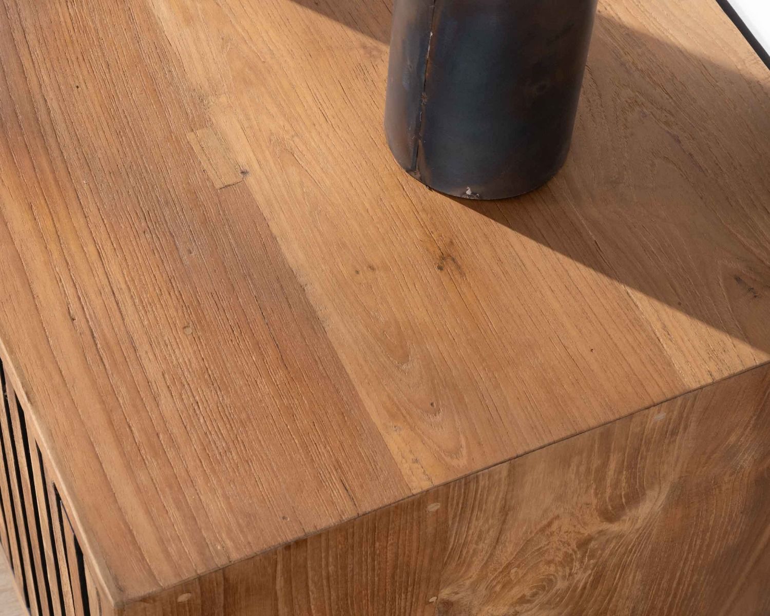 Porta TV "Opland" in stile retrò a 3 ante in teak 160 cm