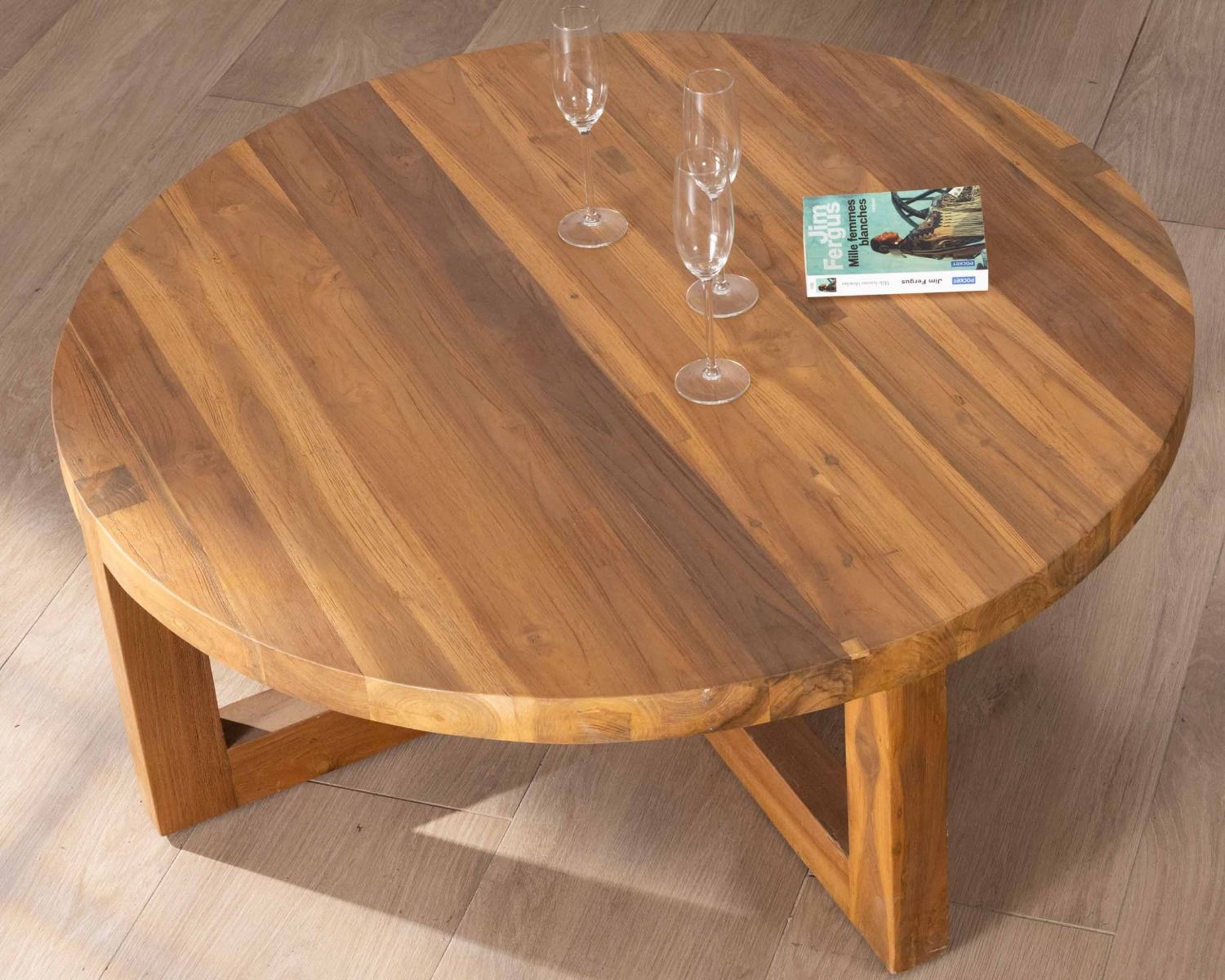 Tavolino rotondo da 110 cm in teak "Balanka