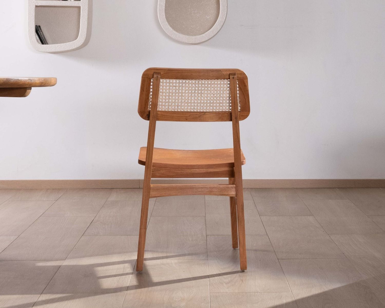 Set di 2 sedie da pranzo "Natsu" in teak con schienale in canna