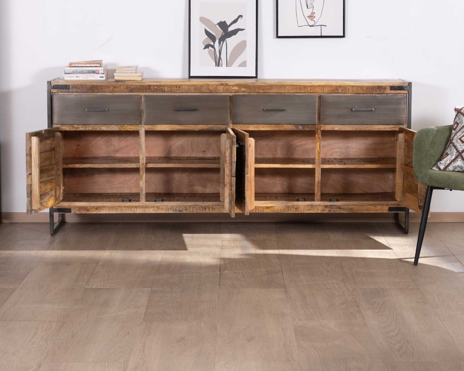 Credenza "Shade" in mango e metallo, 200 cm