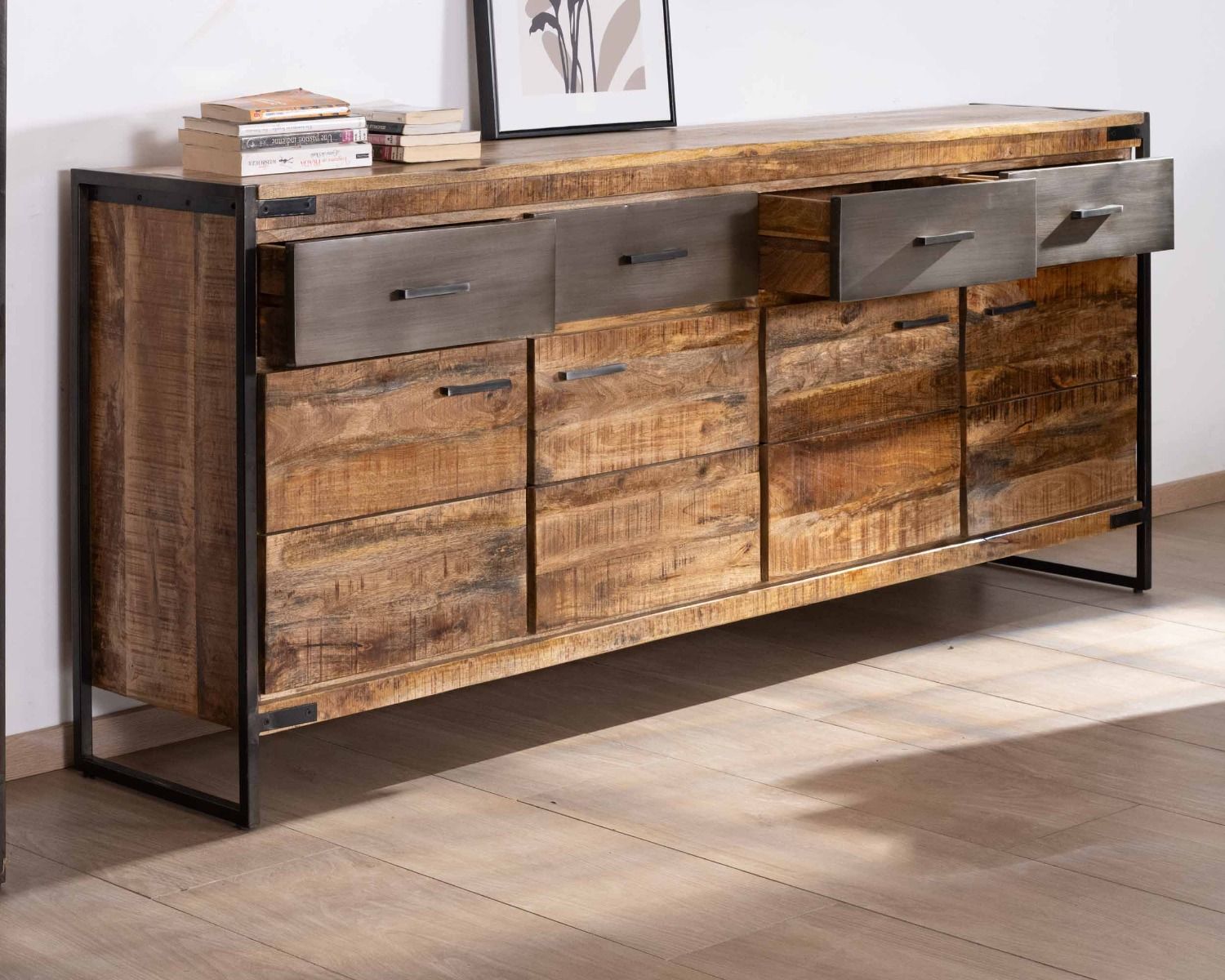 Credenza "Shade" in mango e metallo, 200 cm