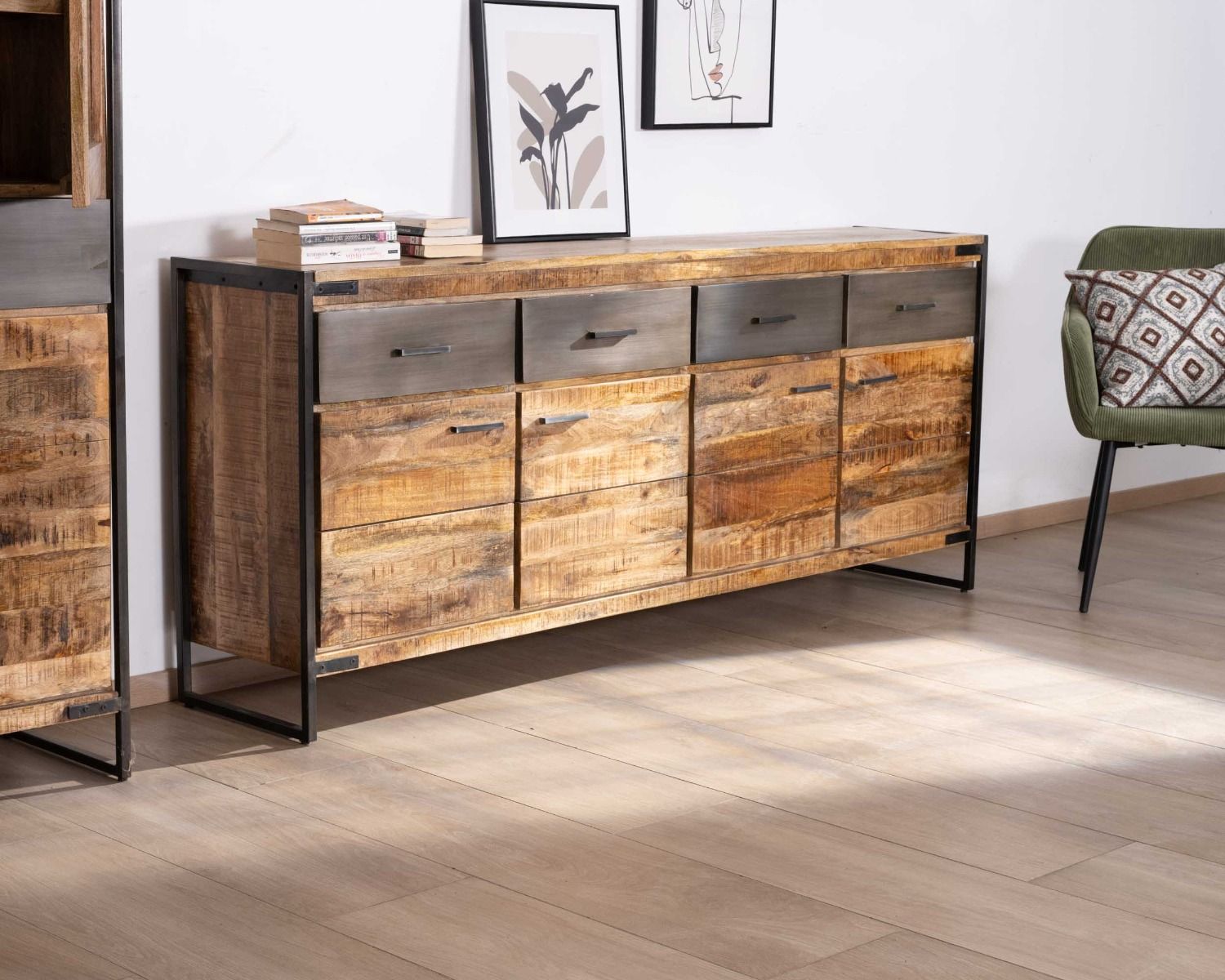 Credenza "Shade" in mango e metallo, 200 cm