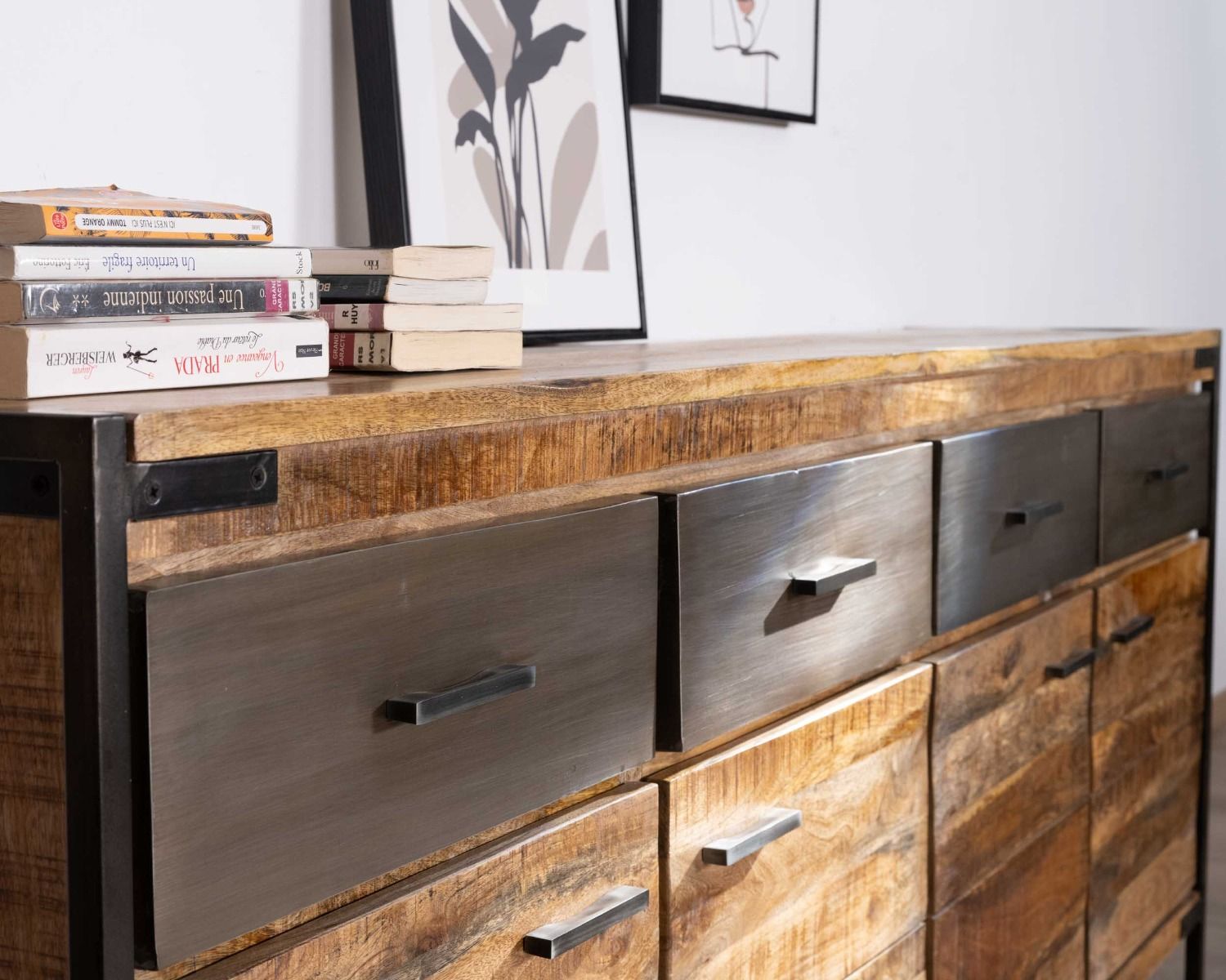 Credenza "Shade" in mango e metallo, 200 cm