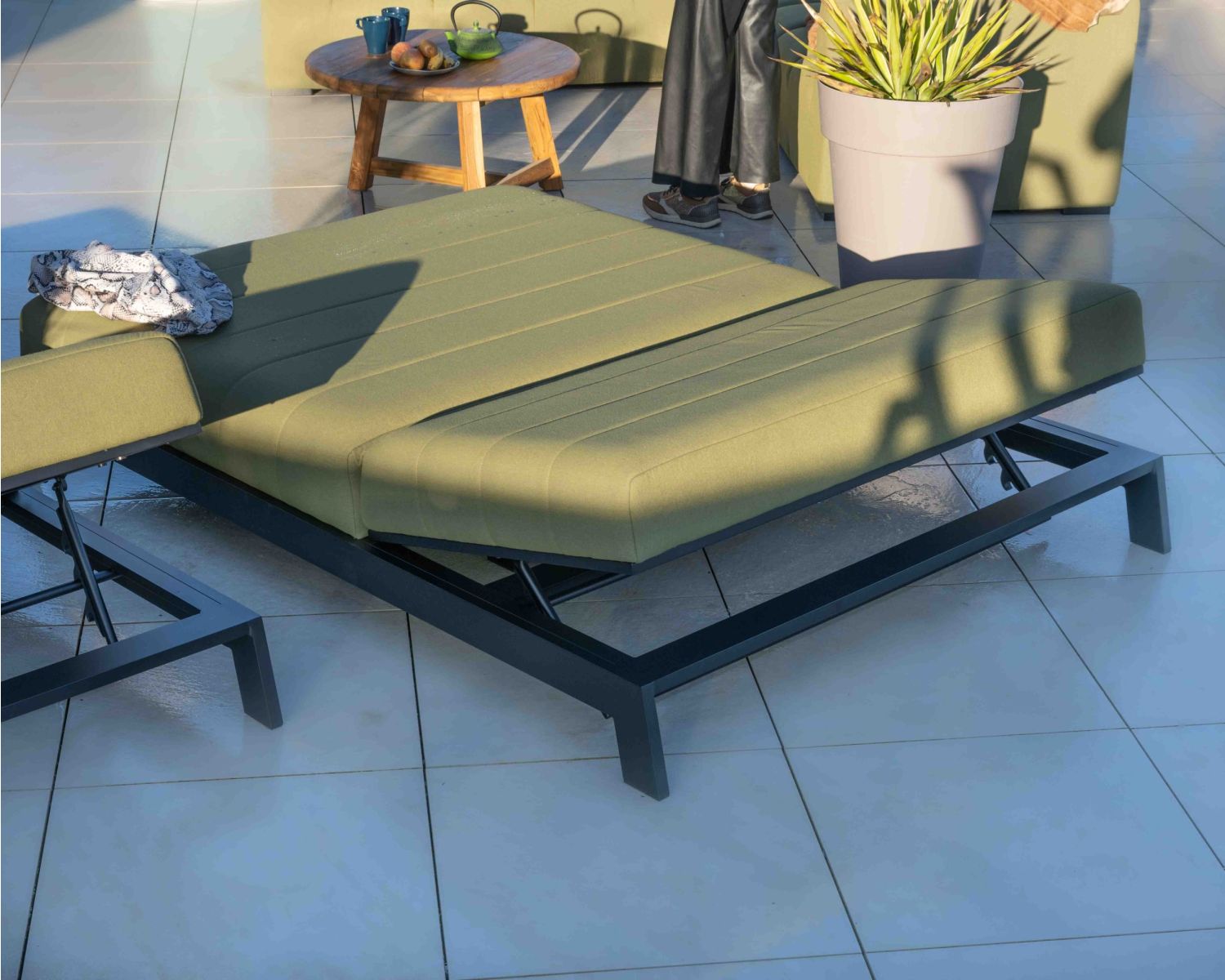 Lettino matrimoniale "Terrasse" verde e nero, top di gamma