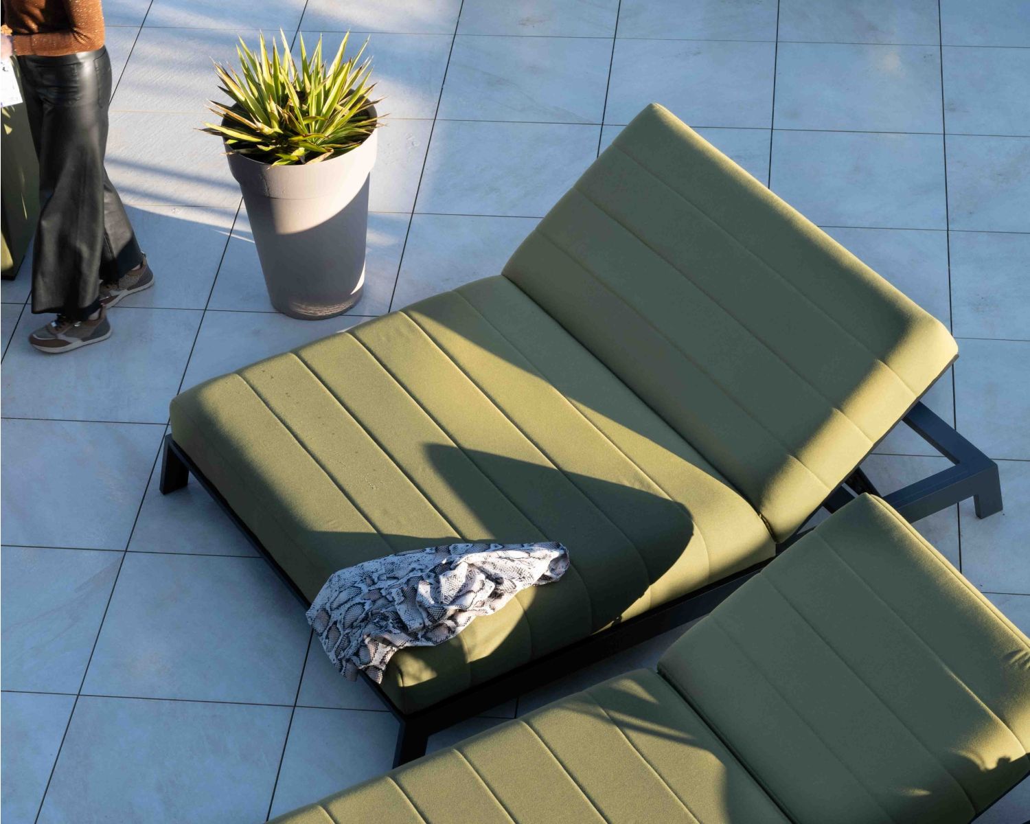 Lettino matrimoniale "Terrasse" verde e nero, top di gamma