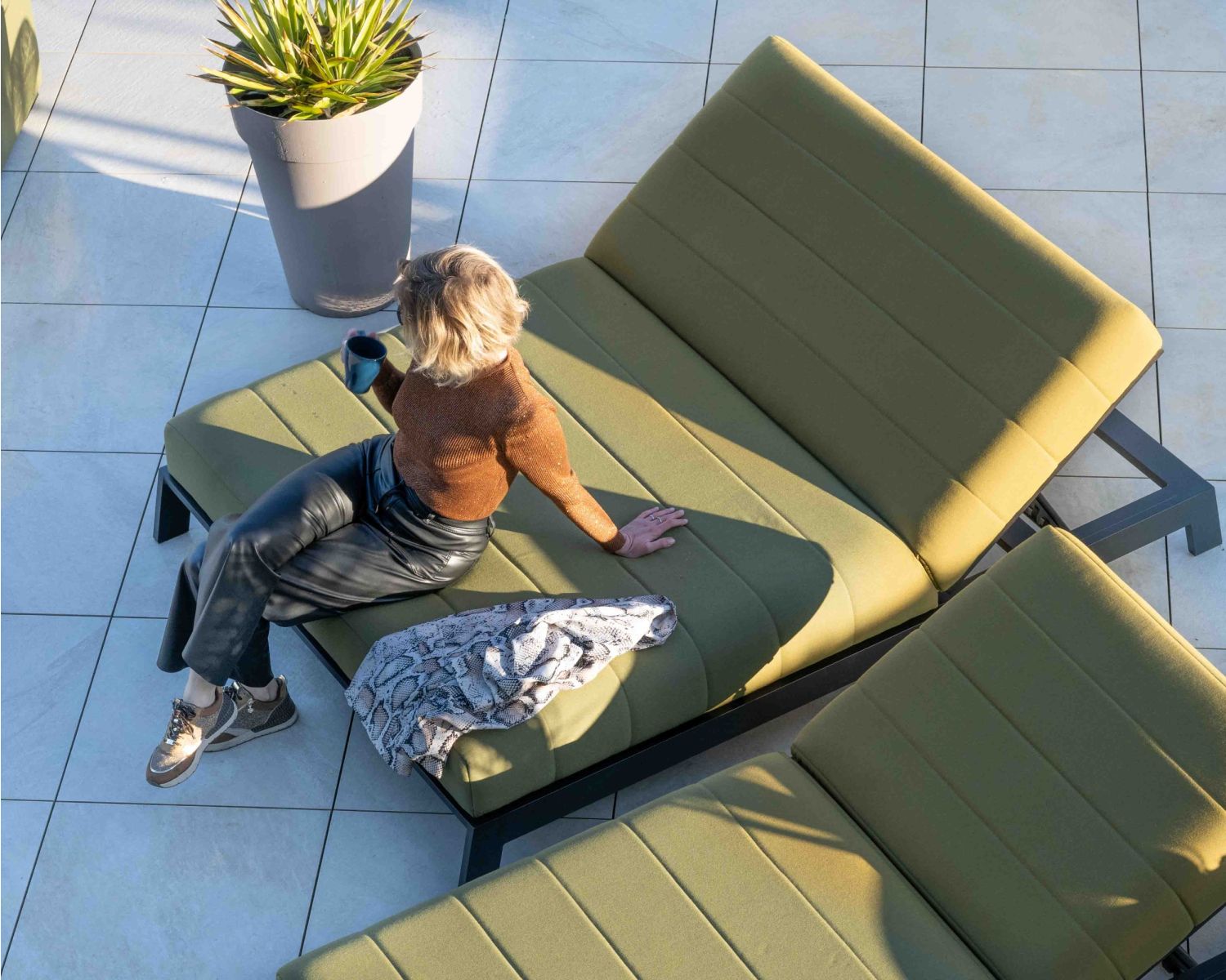 Lettino matrimoniale "Terrasse" verde e nero, top di gamma