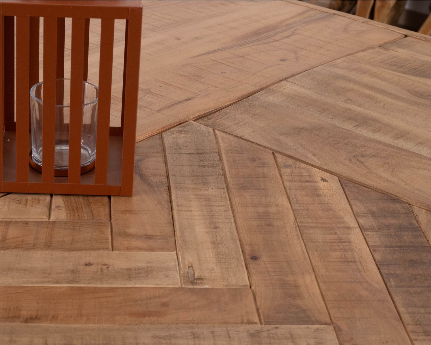 Tavolo quadrato di design in metallo e legno massiccio "Bronx" 130x130cm