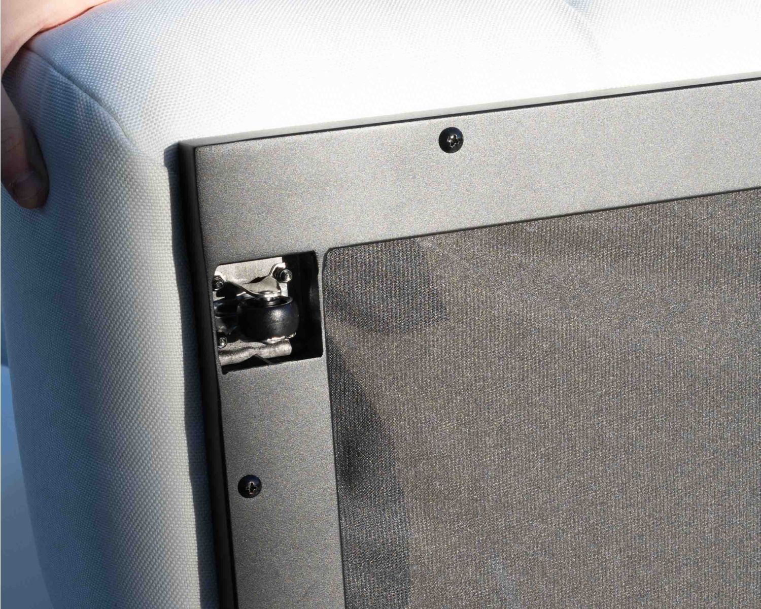 Chaise longue "Lazy Beach" di alta gamma in tessuto beige e grigio chiaro