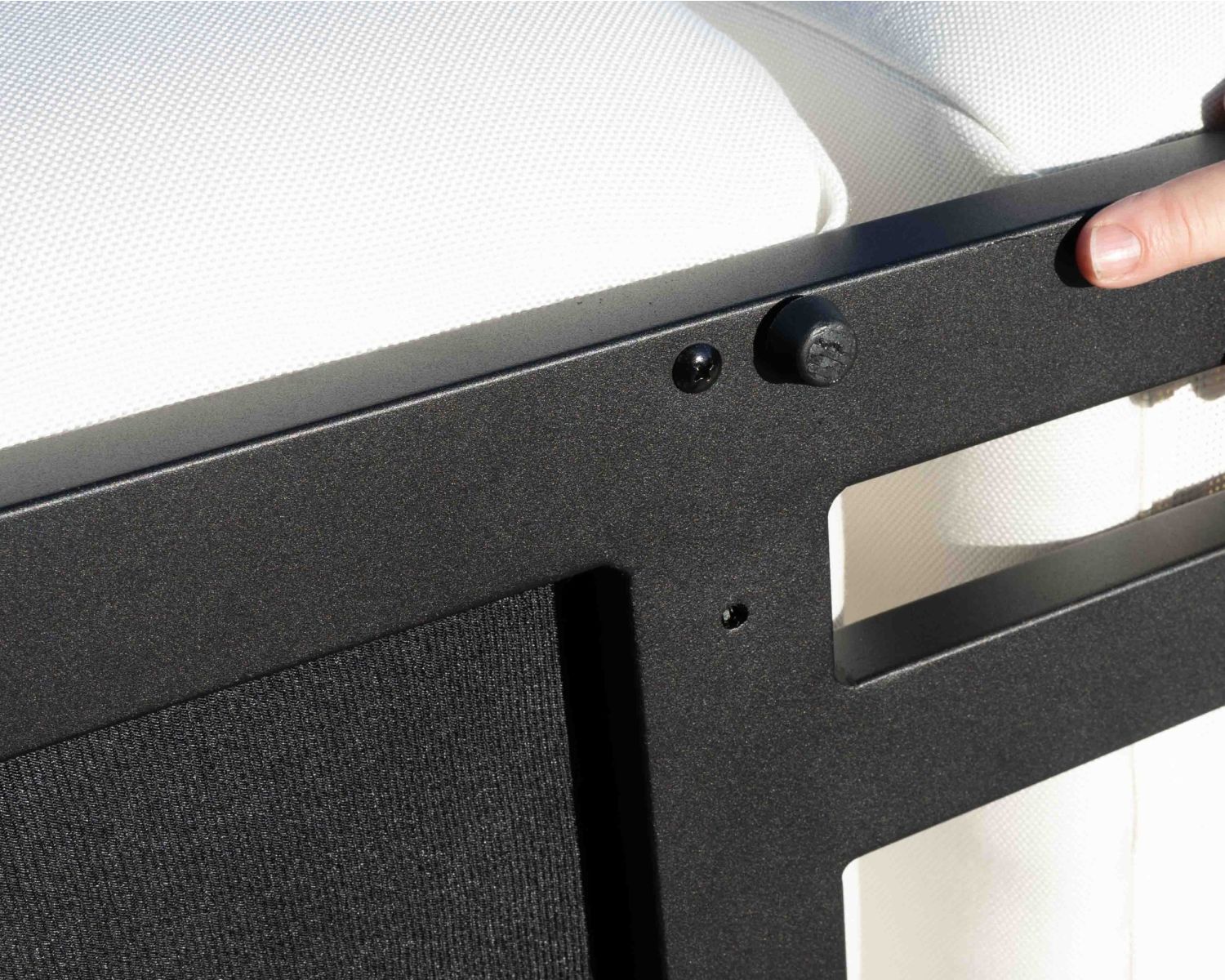 Chaise longue "Lazy Beach" di alta gamma in tessuto Sunbrella grigio scuro