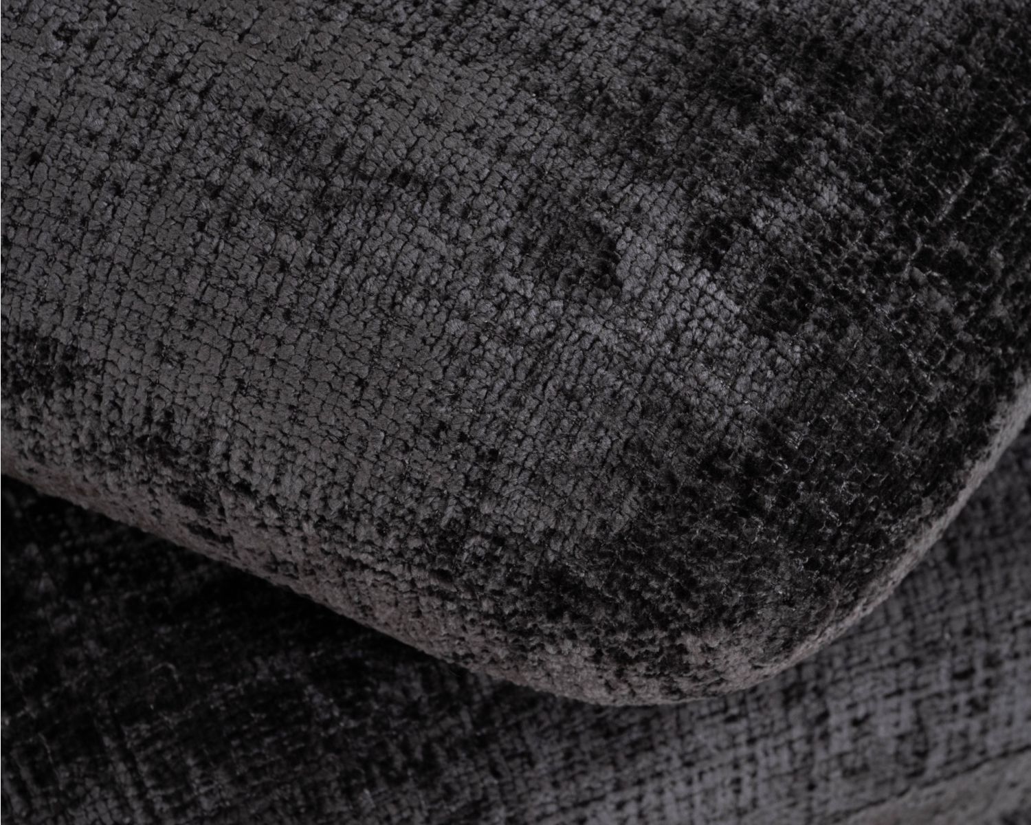 Pouf girevole a tre livelli "Flow" in tessuto intrecciato grigio antracite soft-touch