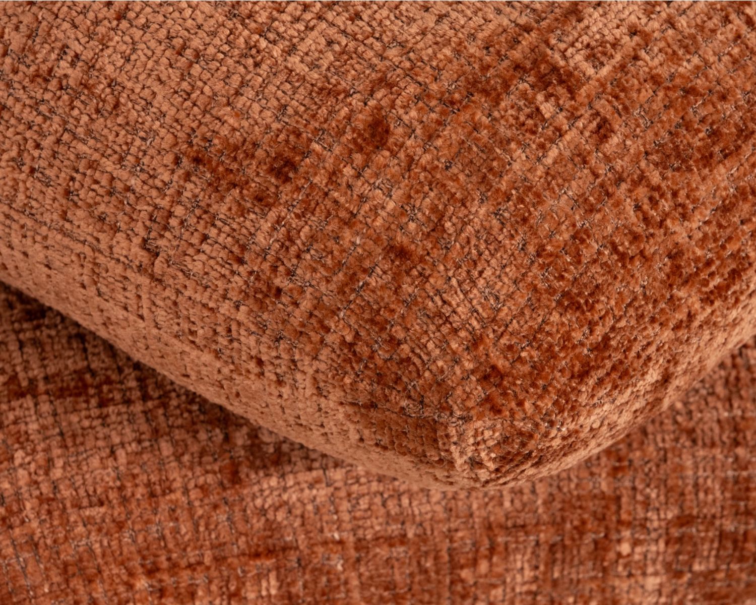 Pouf girevole a 3 livelli dal design organico in tessuto retrò chic "Flow" a trama ramata