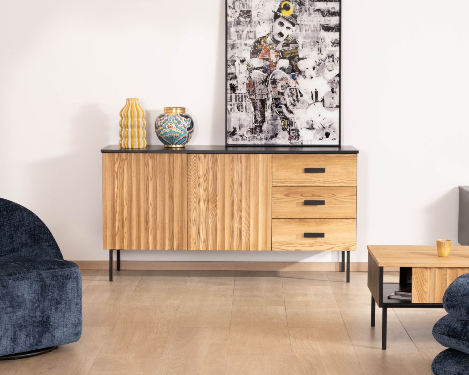 Credenza "Sydney" in frassino massiccio 160 cm