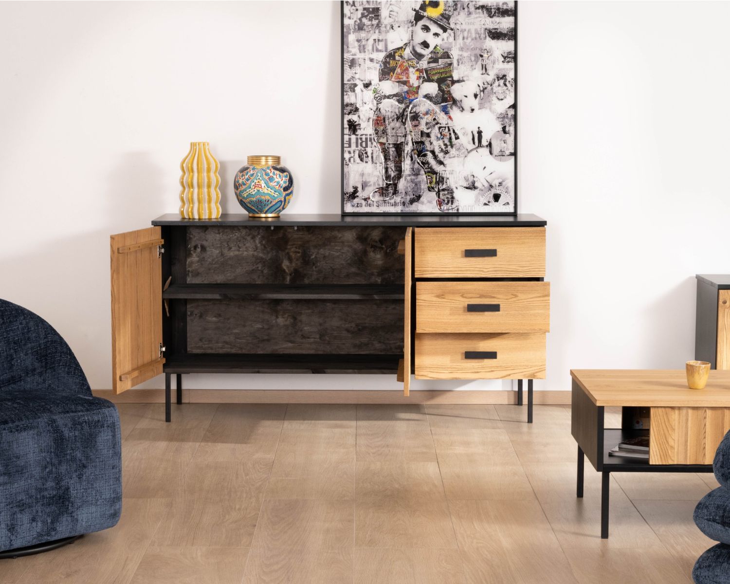 Credenza "Sydney" in frassino massiccio 160 cm