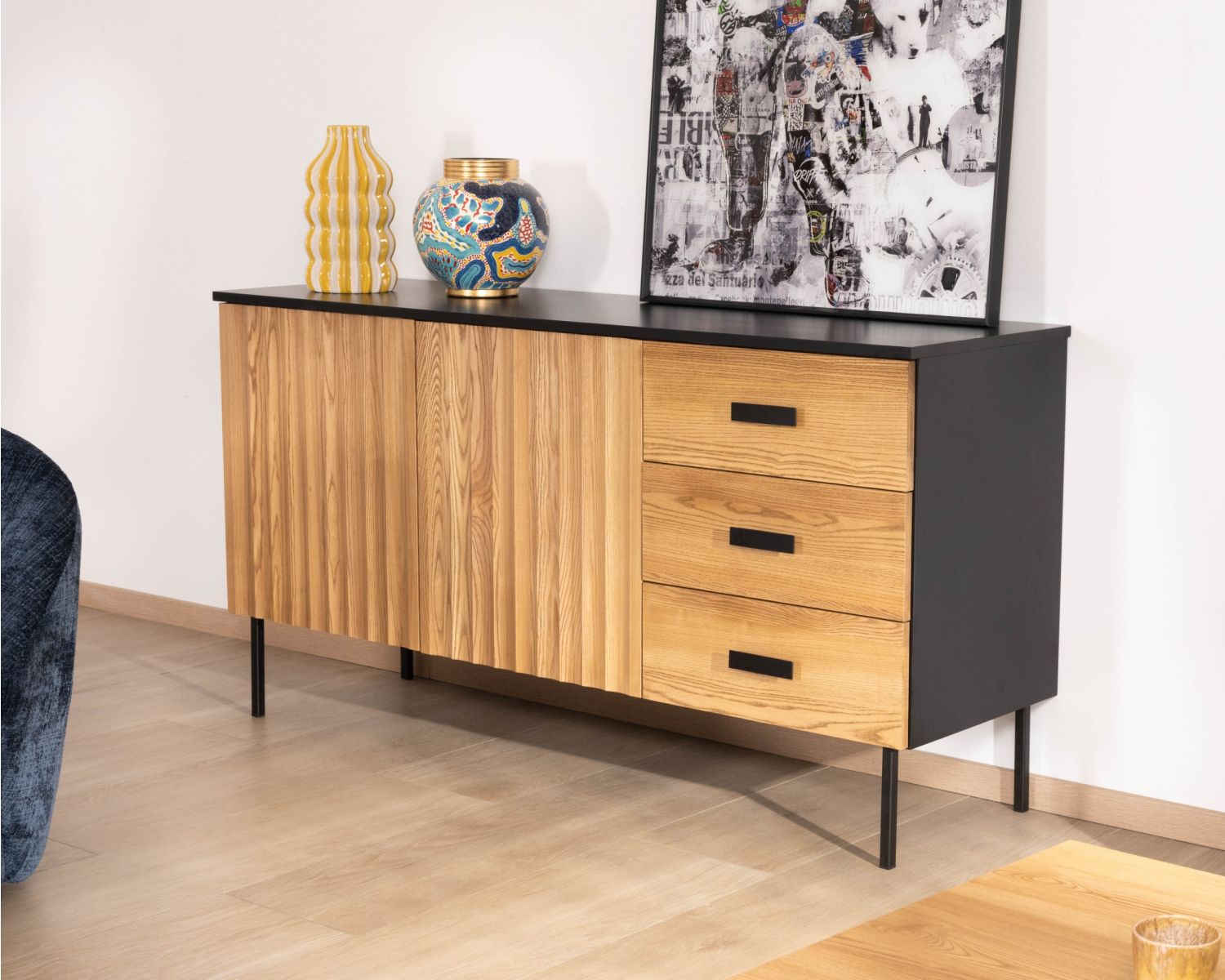Credenza "Sydney" in frassino massiccio 160 cm