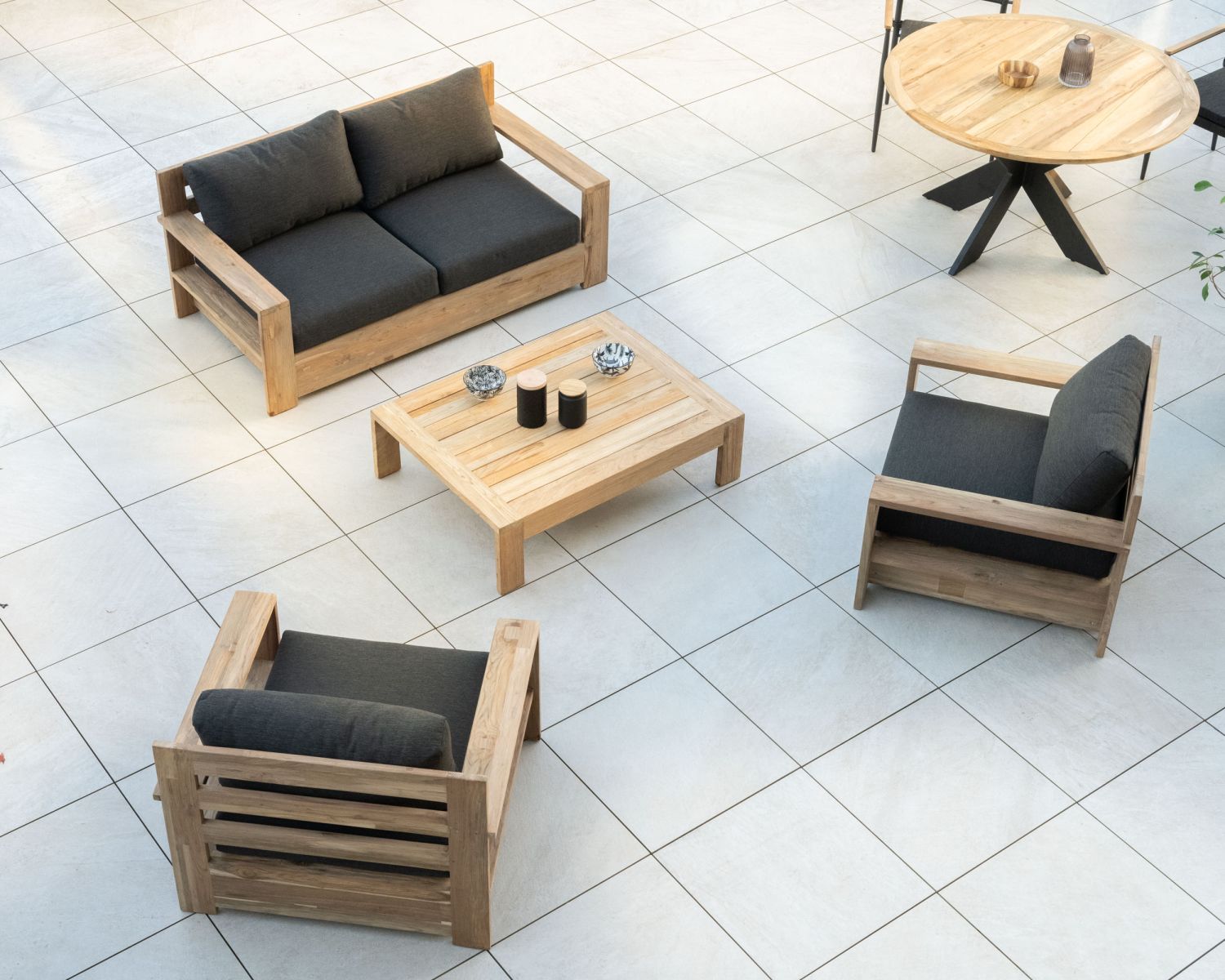 Tavolino rettangolare da esterno in teak "Zenith" 110 cm