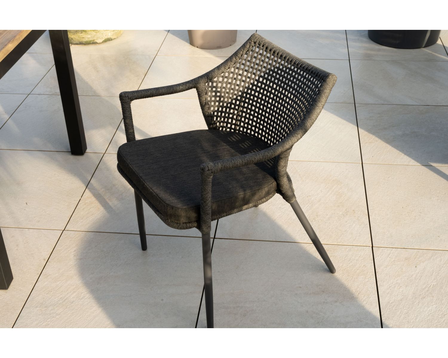 Set di 2 sedie da giardino avvolgenti in corda intrecciata "Chair'ming" grigio scuro