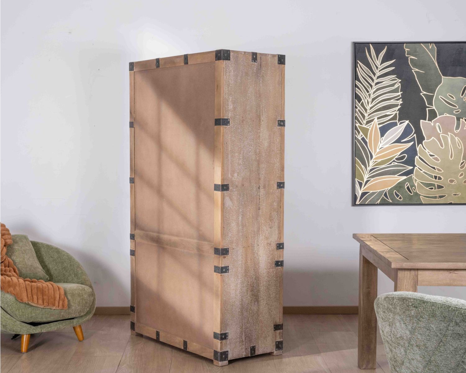 Armadio a giorno in stile vintage con 2 ante "Voyage" in legno e metallo