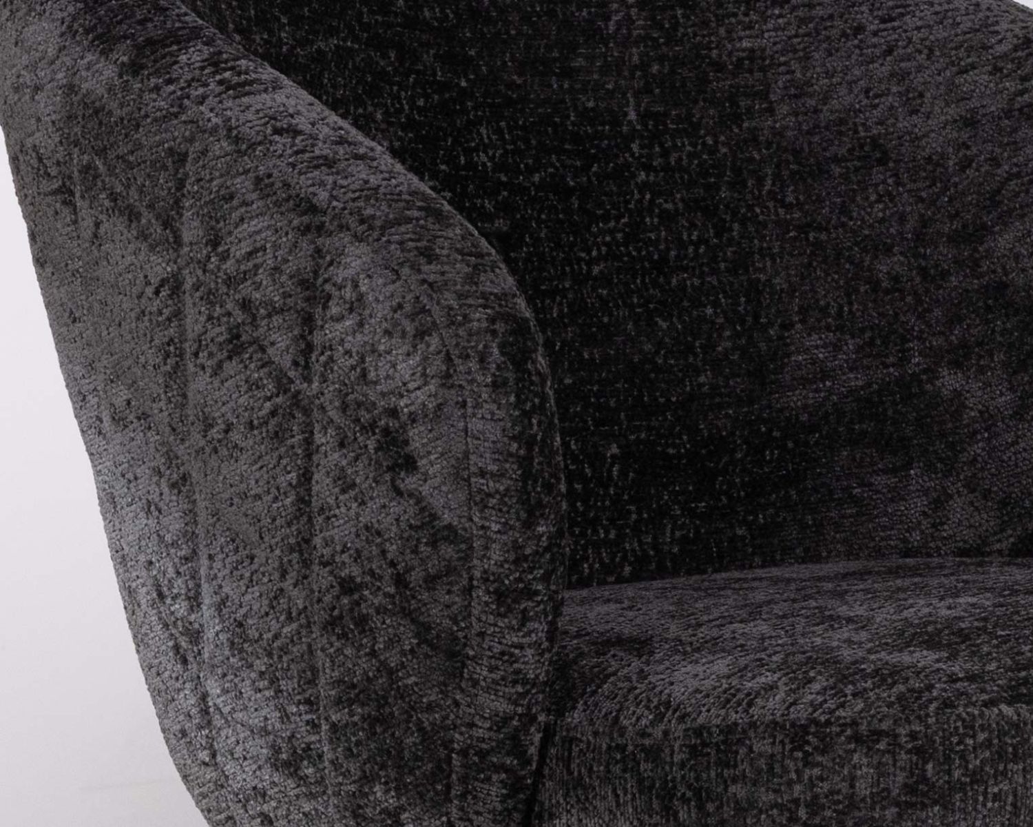 Set di 2 sedie contemporanee avvolgenti in tessuto "Kandy" nero