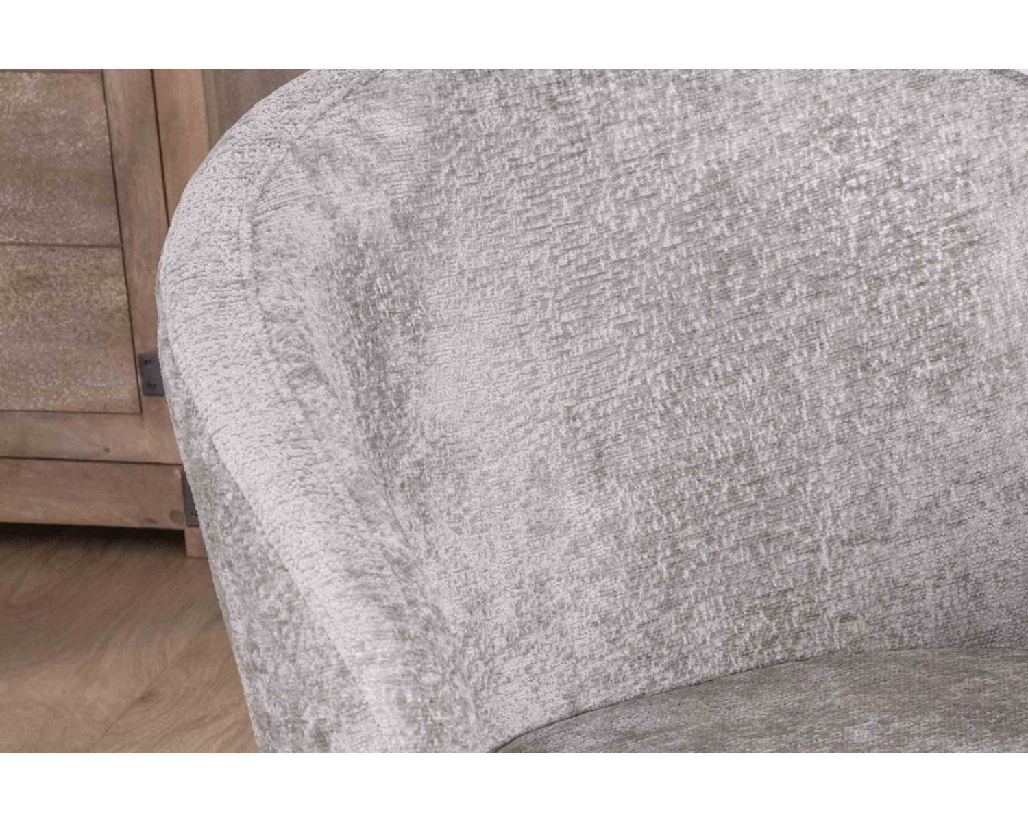 Set di 2 sedie da pranzo di design "Kandy" in tessuto grigio chiaro e gambe in metallo nero