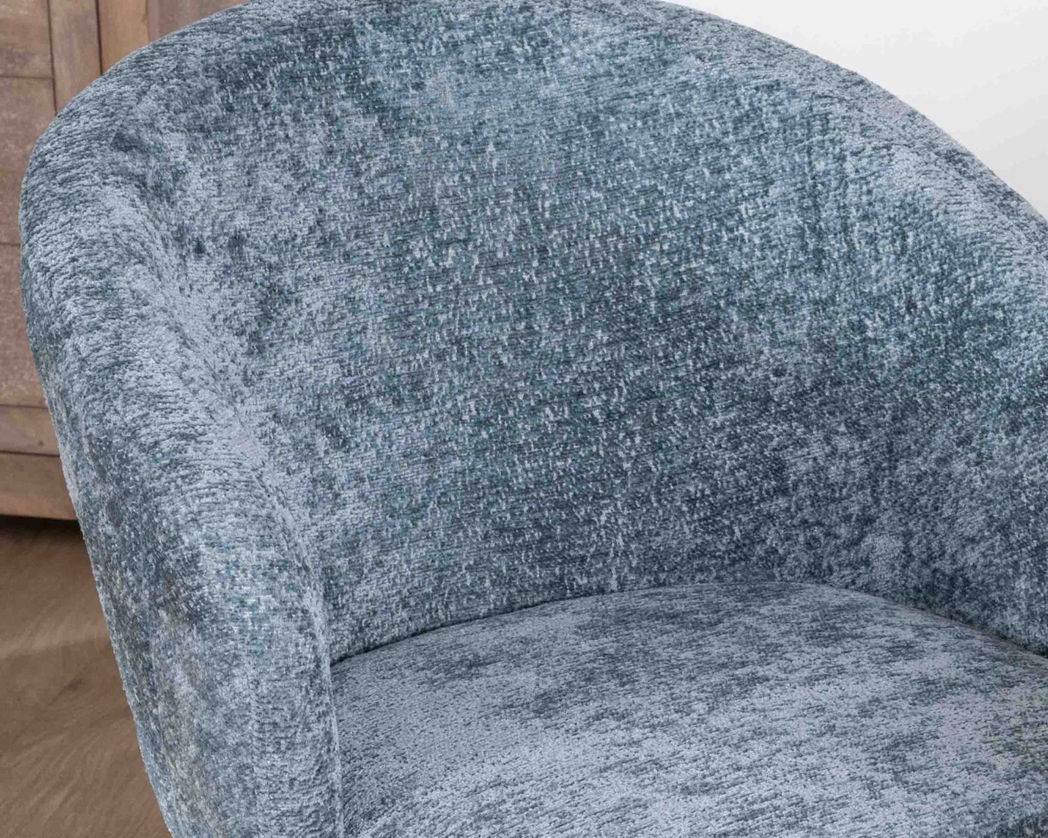 Set di 2 sedie da pranzo di design "Kandy" in tessuto blu e gambe in metallo nero