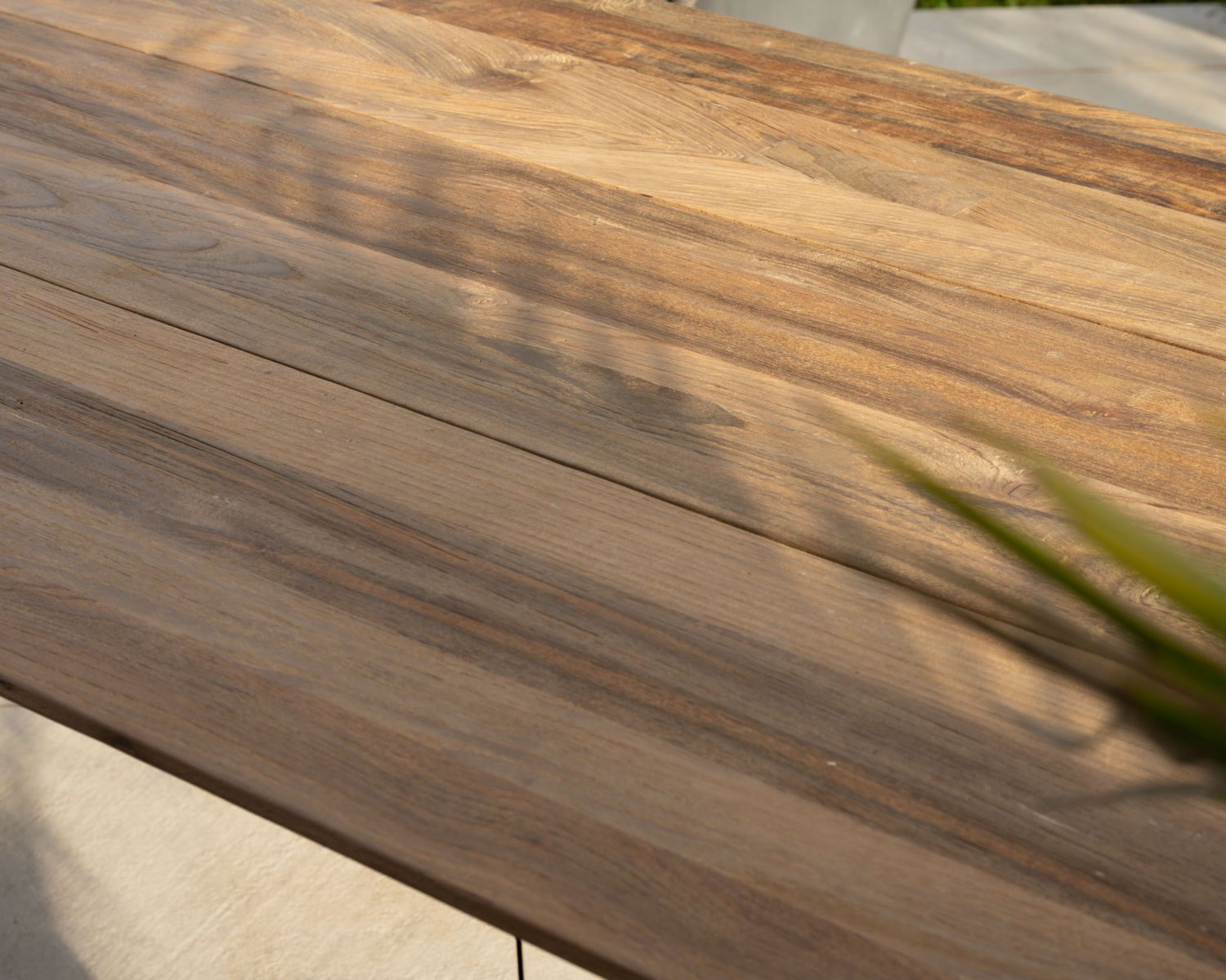 220x100 cm Tavolo da pranzo per esterni "Tuléo" in teak riciclato, design puro