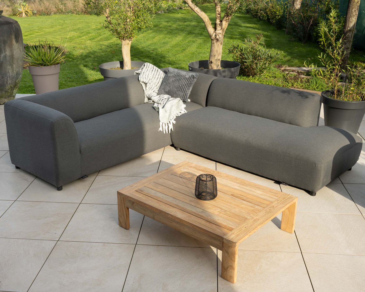 Tavolino rettangolare da esterno in teak "Zenith" 110 cm