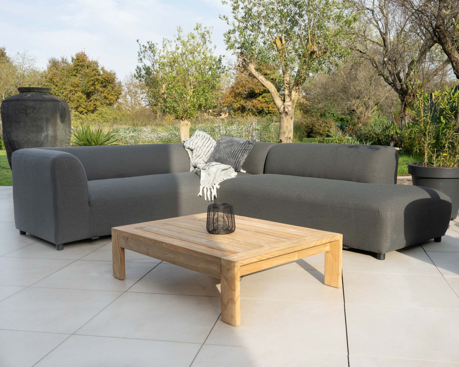 Tavolino rettangolare da esterno in teak "Zenith" 110 cm