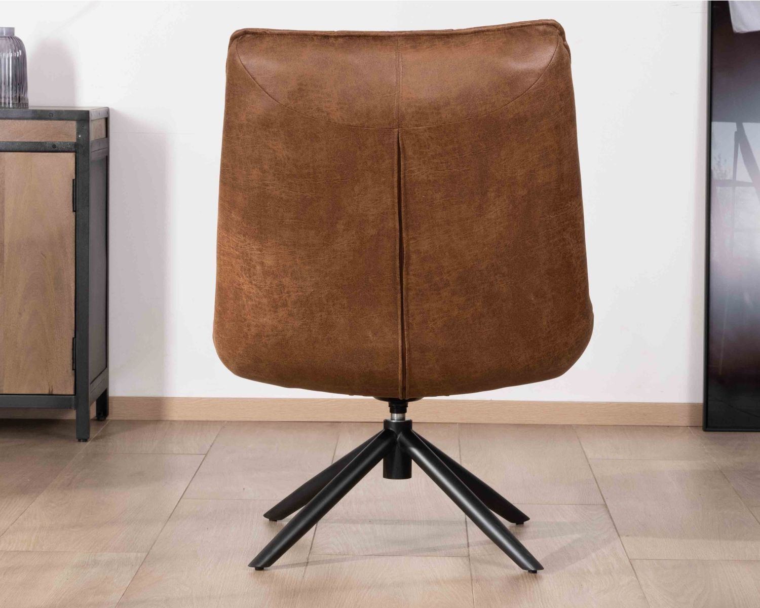 Poltrona reclinabile ultra confortevole "Grundy" con base girevole in tessuto microfibra Havana