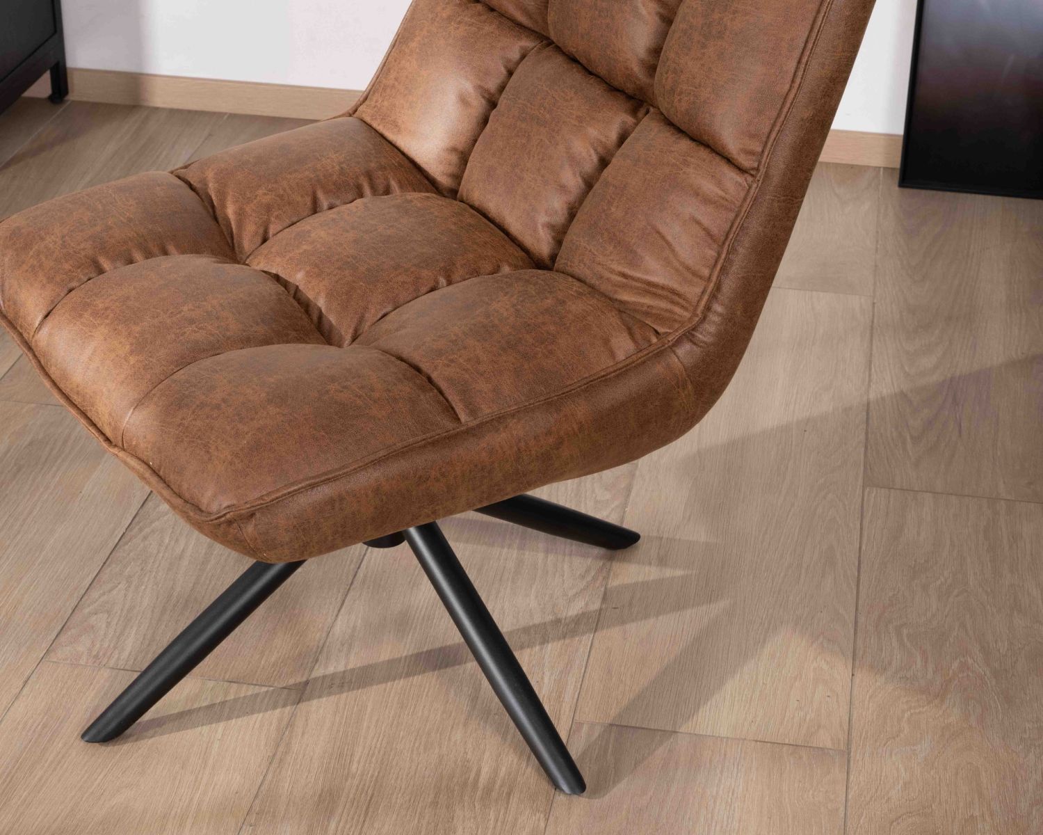 Poltrona reclinabile ultra confortevole "Grundy" con base girevole in tessuto microfibra Havana