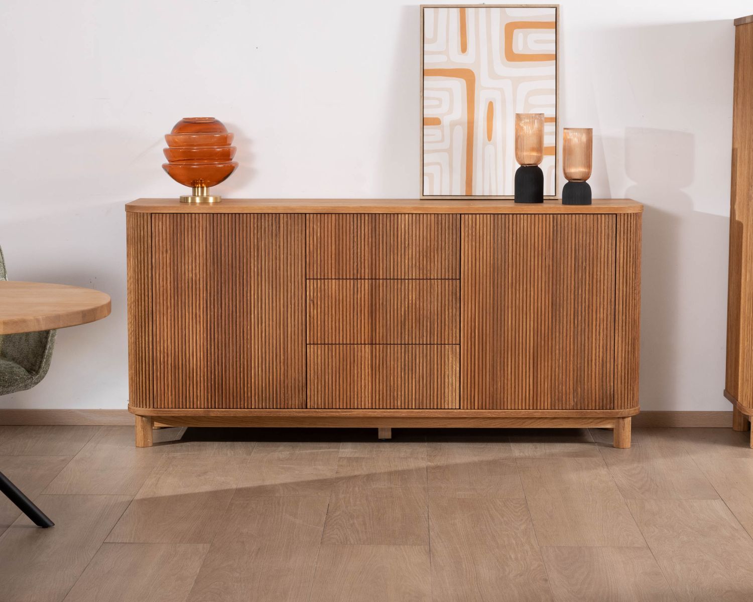 Grande credenza in stile retrò in rovere oliato da 180 cm "Winton