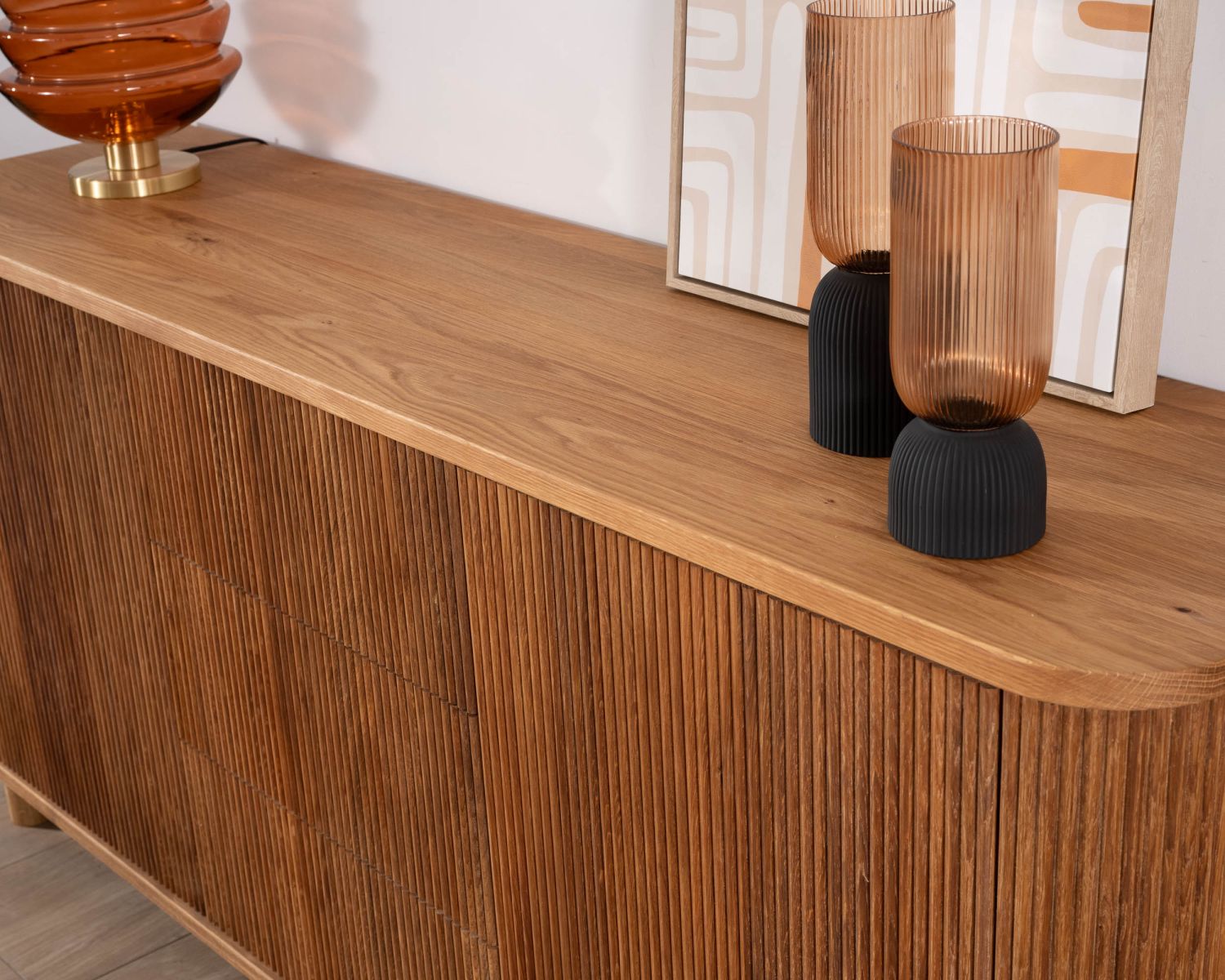 Grande credenza in stile retrò in rovere oliato da 180 cm "Winton