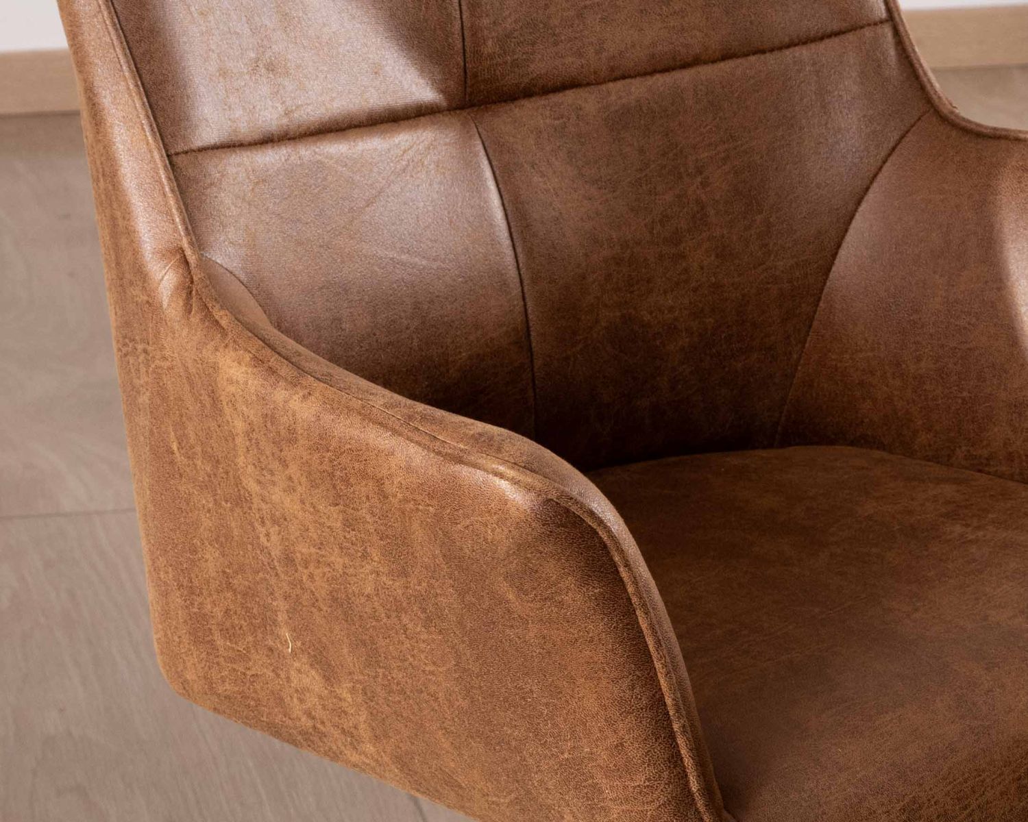 Set di 2 sedie avvolgenti "Ritchey" su base girevole in tessuto microfibra Havana