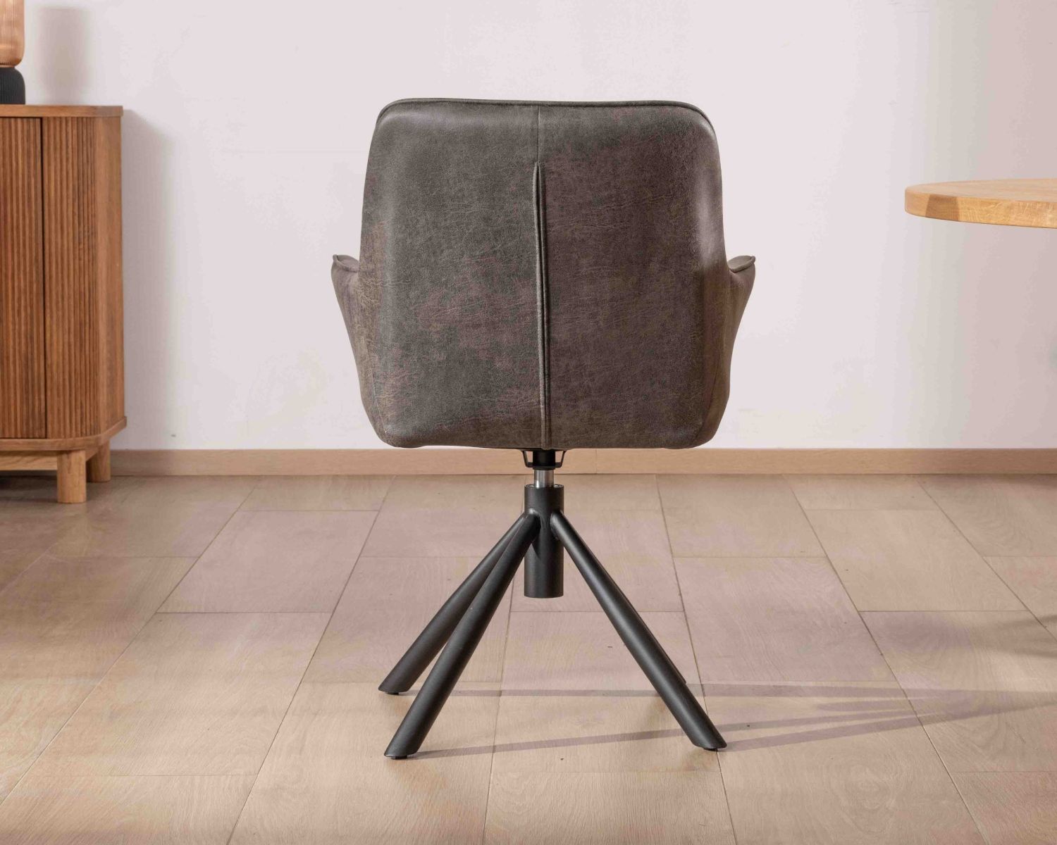 Set di 2 sedie avvolgenti "Ritchey" su gambe girevoli in tessuto microfibra grigio