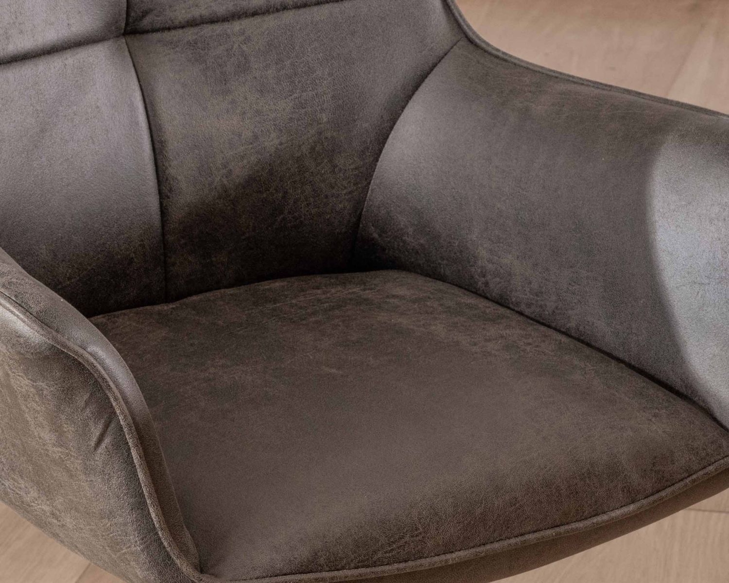 Set di 2 sedie avvolgenti "Ritchey" su gambe girevoli in tessuto microfibra grigio