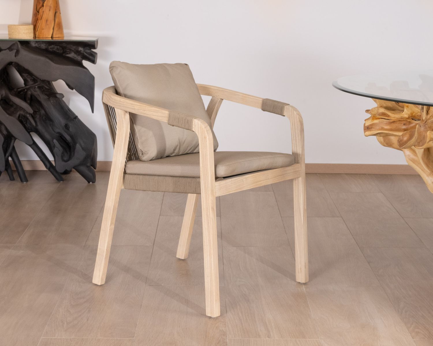 Set di 2 sedie da pranzo in teak rigenerato "Eole" per il massimo comfort e design