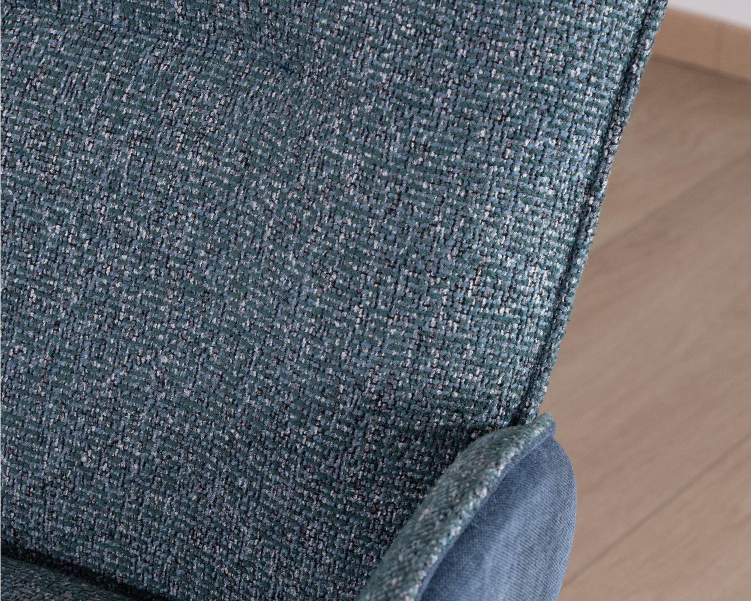 Set di 2 sedie "Eddy" in tessuto bi-tessuto blu scuro con braccioli e base girevole in metallo