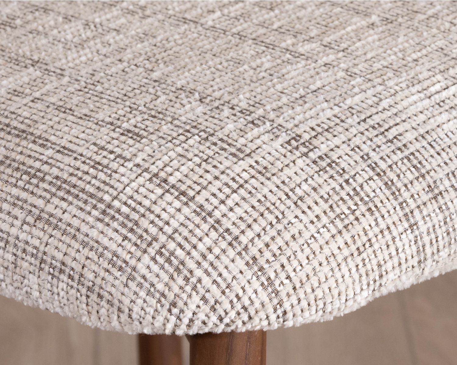 Set di 2 sedie in tessuto retrò a mezza altezza "Arpège" beige e marrone con gambe in metallo effetto noce