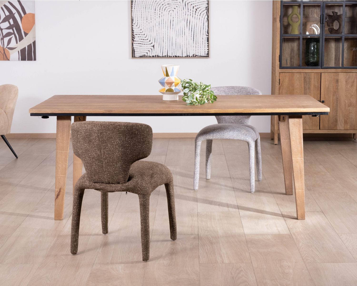 Tavolo da pranzo allungabile in mango massiccio "Santo", da 200 a 280 cm, stile puro