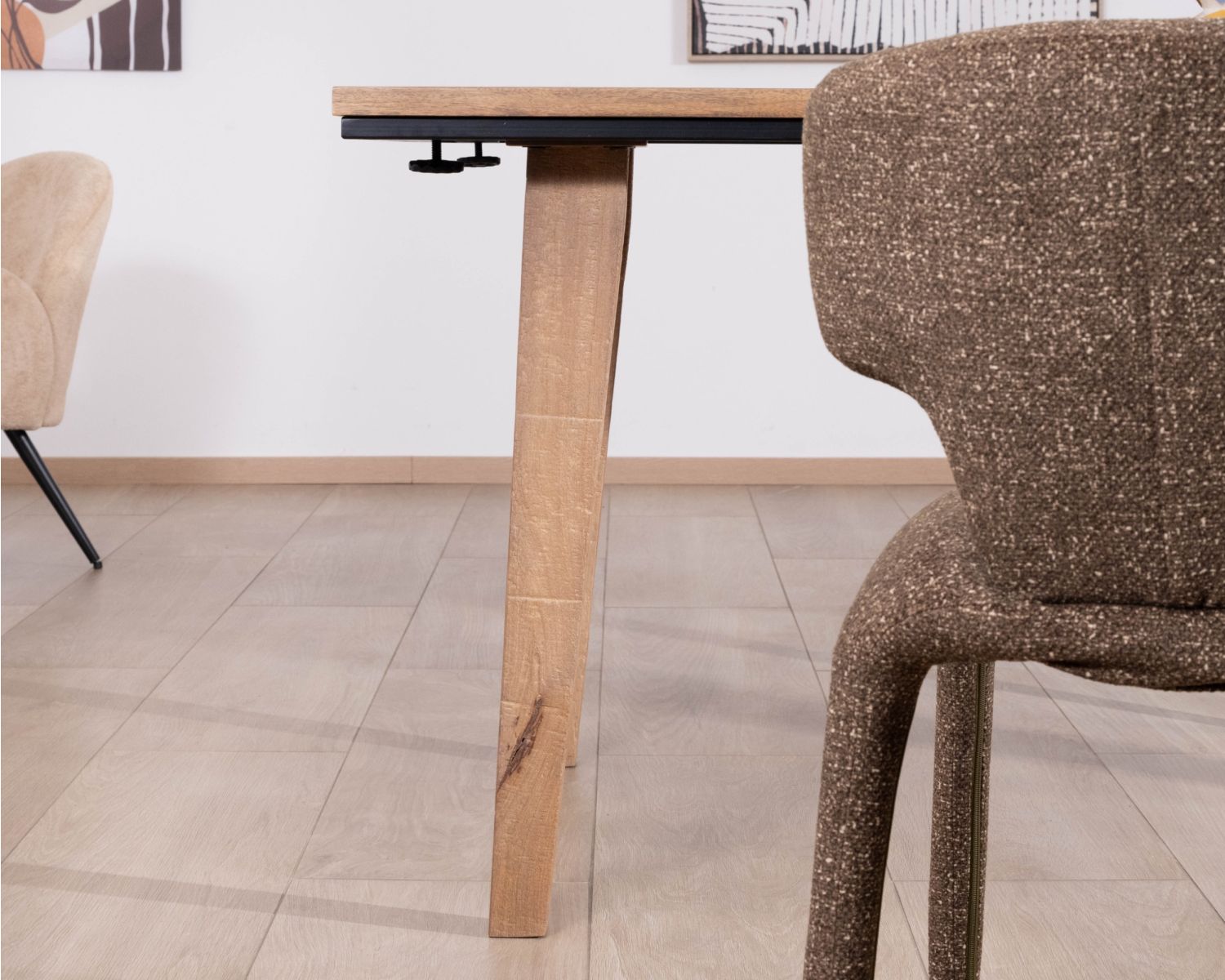 Tavolo da pranzo allungabile in mango massiccio "Santo", da 200 a 280 cm, stile puro
