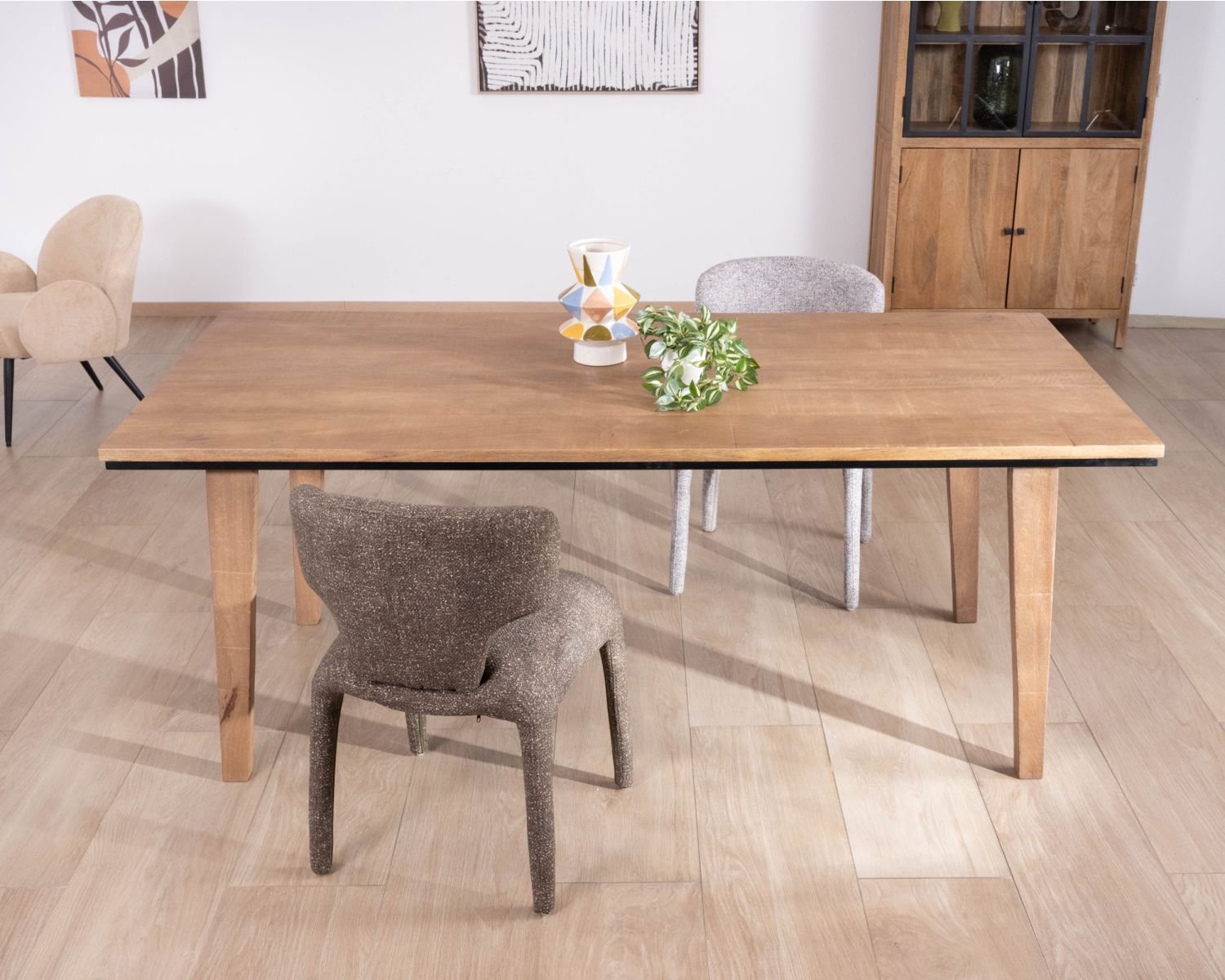 Tavolo da pranzo allungabile in mango massiccio "Santo", da 200 a 280 cm, stile puro