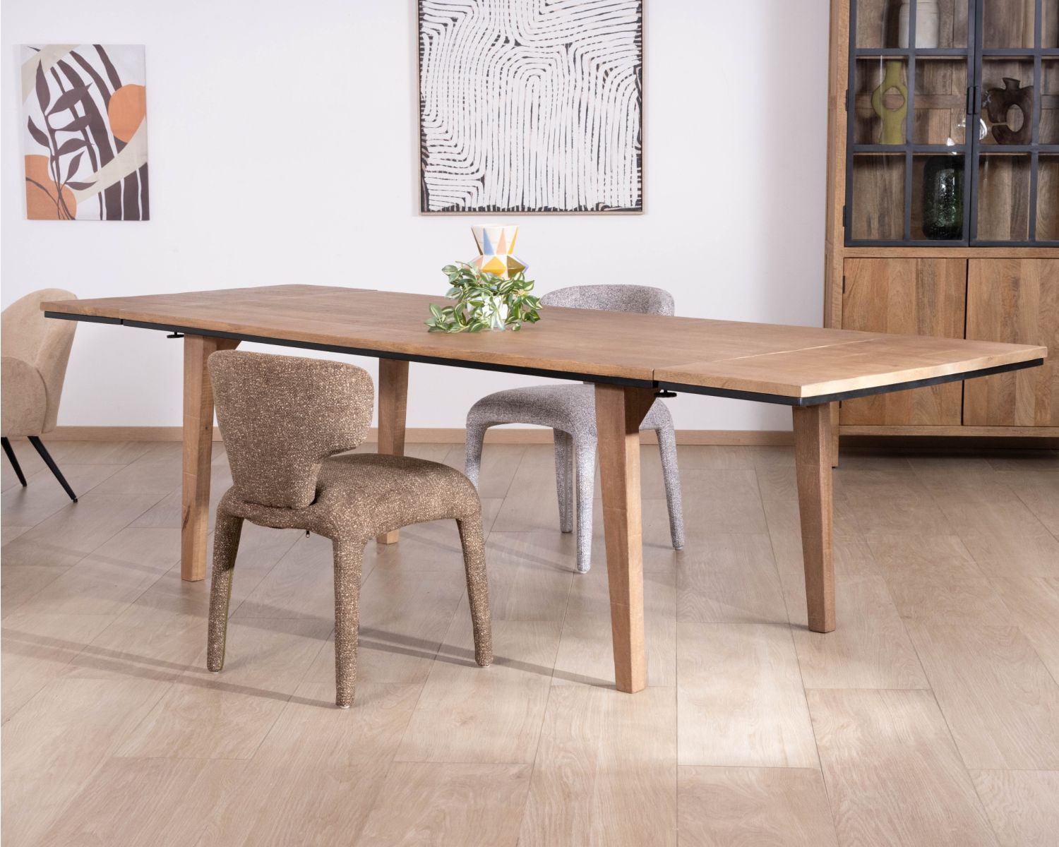 Tavolo da pranzo allungabile in mango massiccio "Santo", da 200 a 280 cm, stile puro