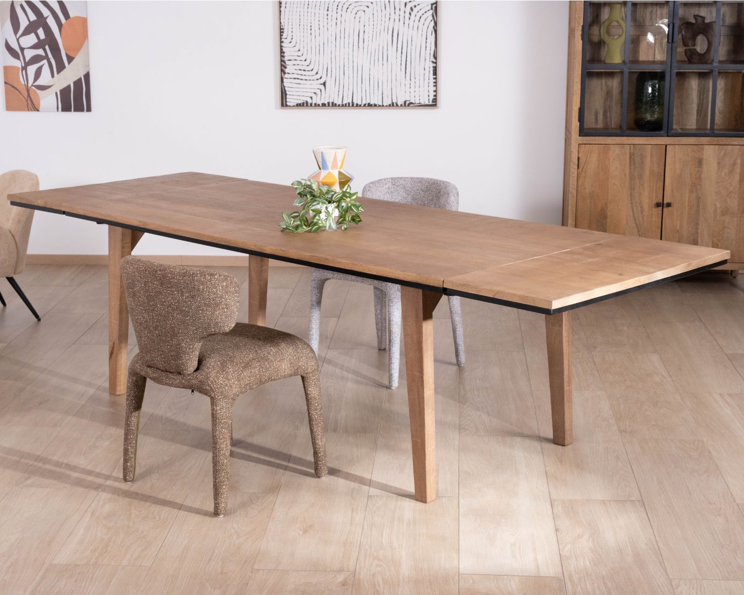 Tavolo da pranzo allungabile in mango massiccio "Santo", da 200 a 280 cm, stile puro