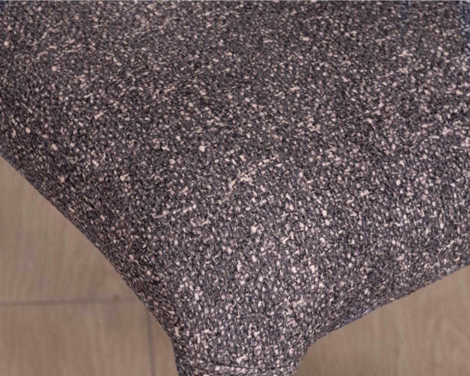 Set di 2 sedie in tessuto screziato grigio scuro "Milano", completamente rivestite in stile design