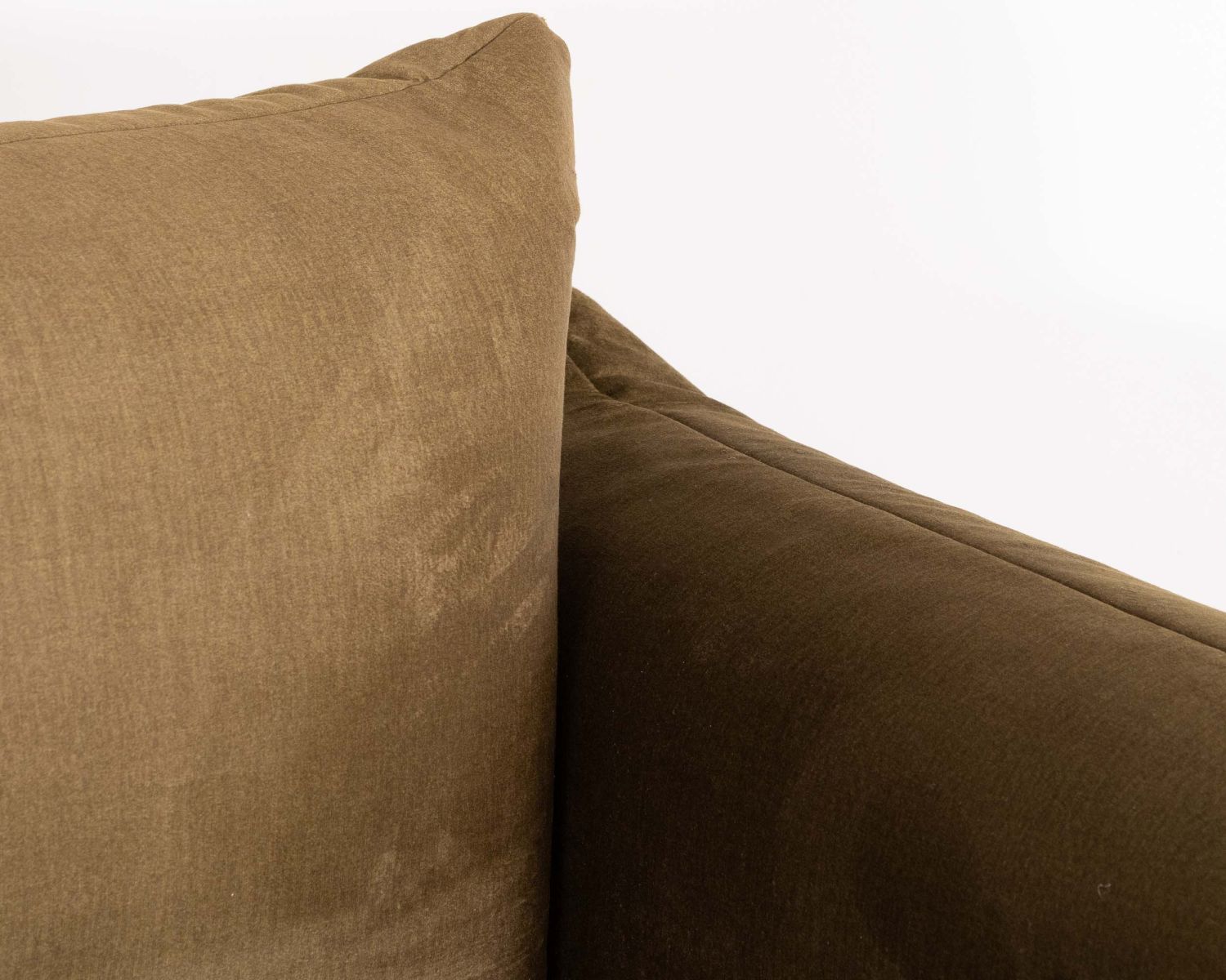 Divano a 3 posti "Moon" in morbido tessuto verde kaki