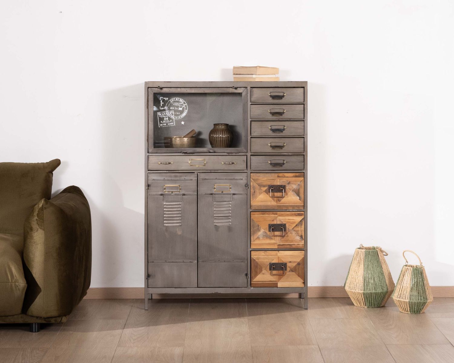 Cassettiera Mélimélo Indus" in legno e metallo